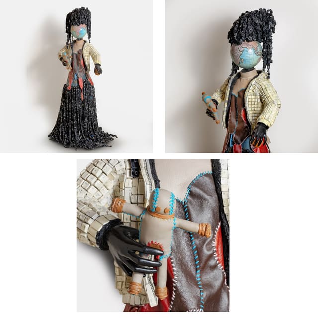 Girl With A Leather Toy 1, 2025, by Maurice Mbikayi